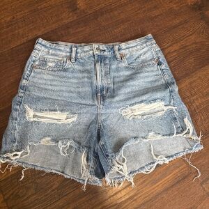 American Eagle Outfitters Light Blue Distressed Jean Shorts
